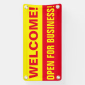 カスタマイズWelcome Open For Businessバナー 横断幕 (縦)