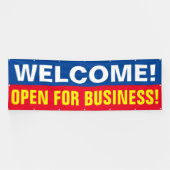 カスタマイズWelcome Open For Businessバナー 横断幕 (横)