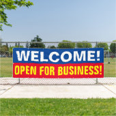 カスタマイズWelcome Open For Businessバナー 横断幕 (インサイチュ)