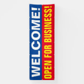 カスタマイズWelcome Open For Businessバナー 横断幕 (縦)