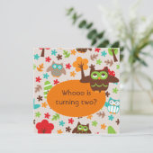 カスタマイズWhootのフクロウの誕生日の招待 招待状 (スタンド正面)