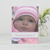 カスタマイズYour Baby girl photo誕生日 招待状 (スタンド正面)