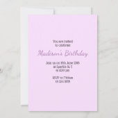 カスタマイズYour Baby girl photo誕生日 招待状 (裏面)