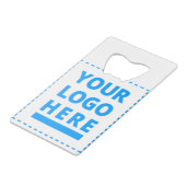 カスタマイズYour Logo Here製品の作ユニーク成 クレジットカード栓抜き (正面アングル)