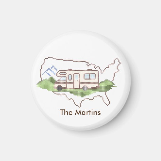 カスタマイズYour Road Trip USA Magnet マグネット (正面)