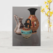 カスタマイ空白のズ可能なギリシャの花瓶グリーティングカード3 カード (黄色い花)