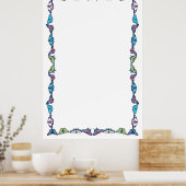 カスタマイ縁どズブの空白の背景の蝶 ポスター (キッチン)