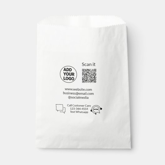 カスタマーケアにテキストまたはWhatsAppで問い合わせる QRコード ビジネス フェイバーバッグ (正面)