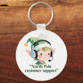 カスタマーサポートを提供する可愛い北極小妖精や小人 キーホルダー (正面)