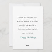 カスタマーサンキューホリデーシンプルティール(緑がかった色) シーズンカード (裏面)