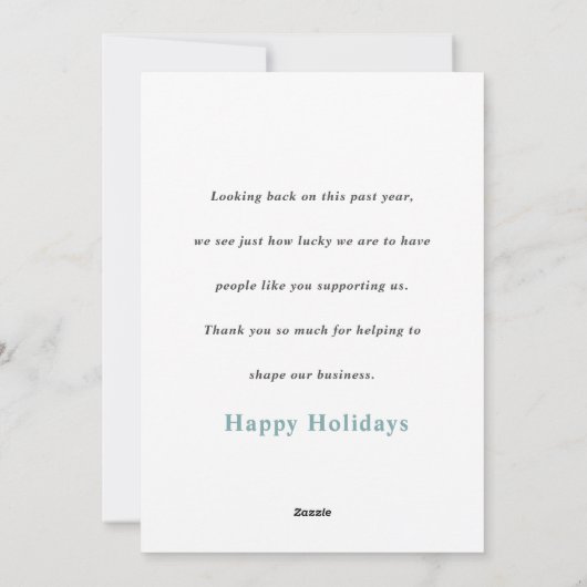 カスタマーサンキューホリデーシンプルティール(緑がかった色) シーズンカード (裏面)