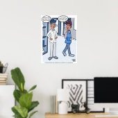 カスタマーサービスの漫画 ポスター (ホームオフィス)