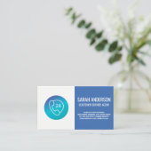 カスタマーサービスエージェント |コールセンターの電話アイコン 名刺 (スタンド正面)