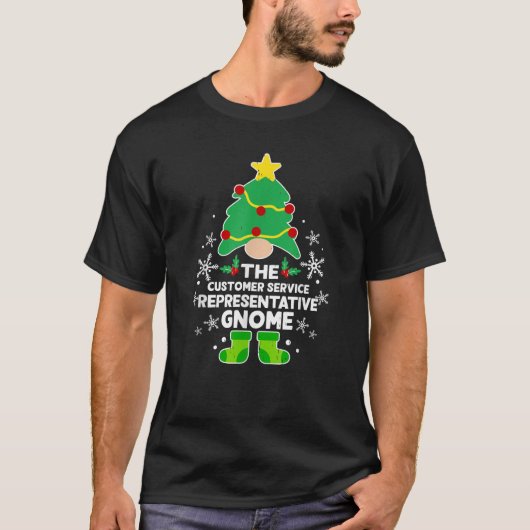 カスタマーサービス担当者グノームファミリーホリデー Tシャツ (正面)