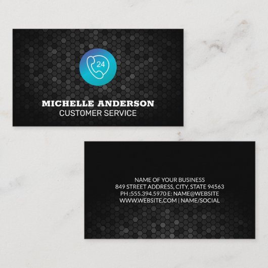 カスタマーサービス24 H電話ロゴ 名刺 (正面/裏面)