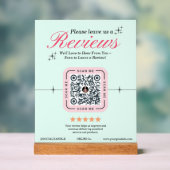 カスタマーレビューカスタムの – 緑のフェミニンQRコード アクリルサイン (ニュートラル)