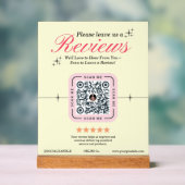 カスタマーレビューカスタムの – 黄色フェミニンのQRコード アクリルサイン (ニュートラル)