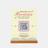 カスタマーレビューカスタムの – 黄色フェミニンのQRコード アクリルサイン (正面)