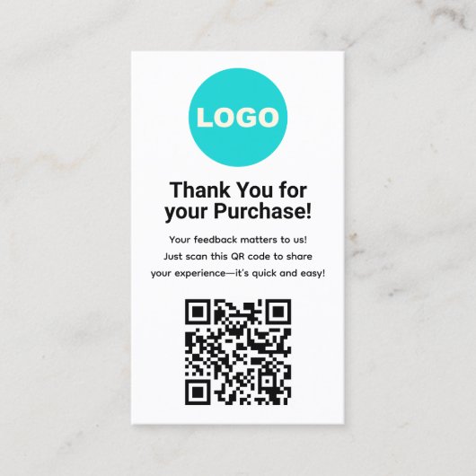 カスタマーレビュー用QRコード、ロゴ 名刺 (正面)