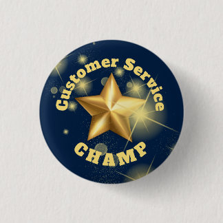 カスタマー・サービスの金ゴールド・スター賞のボタン 缶バッジ