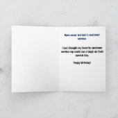 カスタマー・サービス担当者のおもしろい誕生日 カード (内部)