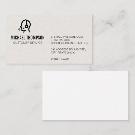 カスタマー・サービス担当者のロゴ 名刺 (正面/裏面)