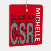 カスタマー・サービス担当者のExtraordinaireカスタム セラミックオーナメント (右)