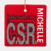 カスタマー・サービス担当者のExtraordinaireカスタム セラミックオーナメント (裏面)