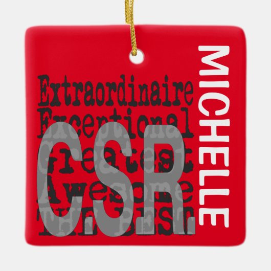 カスタマー・サービス担当者のExtraordinaireカスタム セラミックオーナメント (正面)