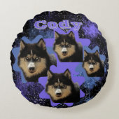 カスタムあなたのペット愛された1つ星90のヴィンテージ ラウンドクッション (正面)