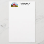 カスタムあなたの名前レッドバーンブルースカイ 便箋 (正面)