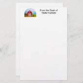 カスタムあなたの名前レッドバーンブルースカイ 便箋 (正面/裏面)