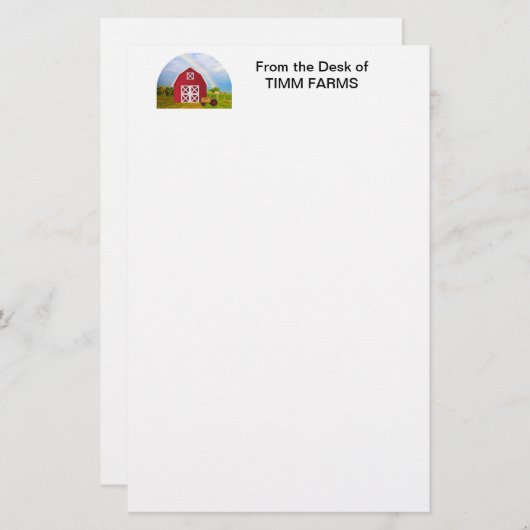 カスタムあなたの名前レッドバーンブルースカイ 便箋 (正面/裏面)