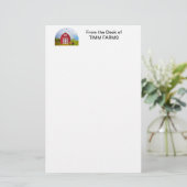 カスタムあなたの名前レッドバーンブルースカイ 便箋 (スタンド正面)