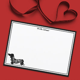 カスタムありがとうダッシュントかわいい犬のノートカード サンキューカード