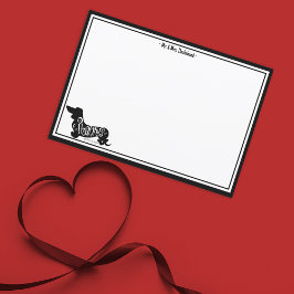 カスタムありがとうダッシュントかわいい犬のノートカード サンキューカード