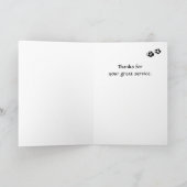 カスタムありがとう挨拶，ペット，ラブラドールドッグシッター サンキューカード (内部)