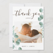 カスタムありがとう2写真のユ結婚ーカリプタスカード 招待状 (正面)