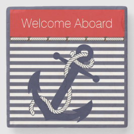 カスタムいかりの歓迎パタストライプーン ストーンコースター