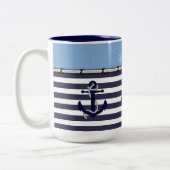 カスタムいかりの歓迎パタストライプーン ツートーンマグカップ (左)