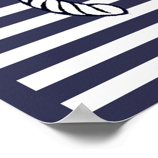 カスタムいかりの歓迎パタストライプーン ポスター (角)