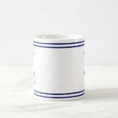 カスタムいかりエンブレム航海の（白と青） コーヒーマグカップ (中央)