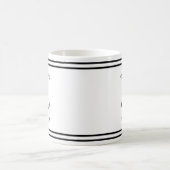 カスタムいかりエンブレム航海の（白と黒） コーヒーマグカップ (中央)
