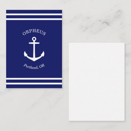 カスタムいかりエンブレム航海の(青) ノートカード (正面/裏面)