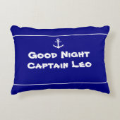 カスタムいかりネイビーブルー&ホワイト アクセントクッション (正面)