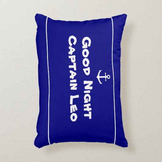 カスタムいかりネイビーブルー&ホワイト アクセントクッション (正面(垂直))