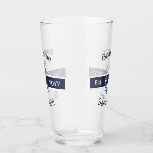 カスタムいかりネイビ航海のーブルーホワイト タンブラーグラス (右)