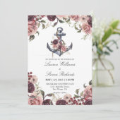 カスタムいかり白ピンクパープルフローラ枠 招待状 (スタンド正面)