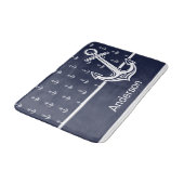 カスタムいかり航海のバスルーム海ネイビーブルー バスマット (アングル)