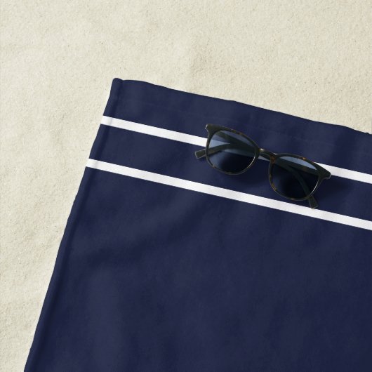 カスタムいかり航海のバスルーム海ネイビーブルー ビーチタオル (インサイチュ)